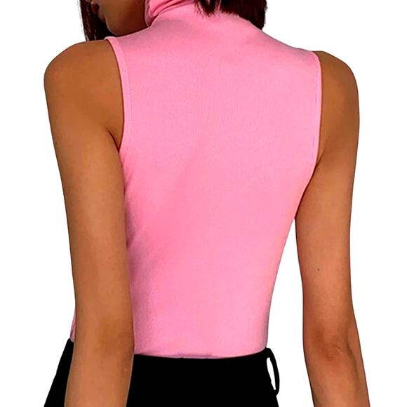 Commense Pink Sleeveless Turtleneck Top - Picture 2 of 7